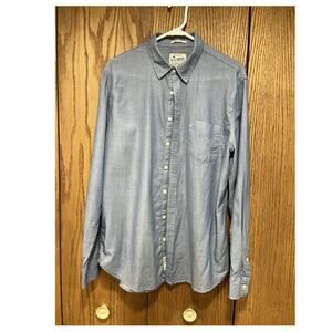 Lucky Brand Men's L Classic Fit Long Sleeve Button-Up Shirt Blue Cotton